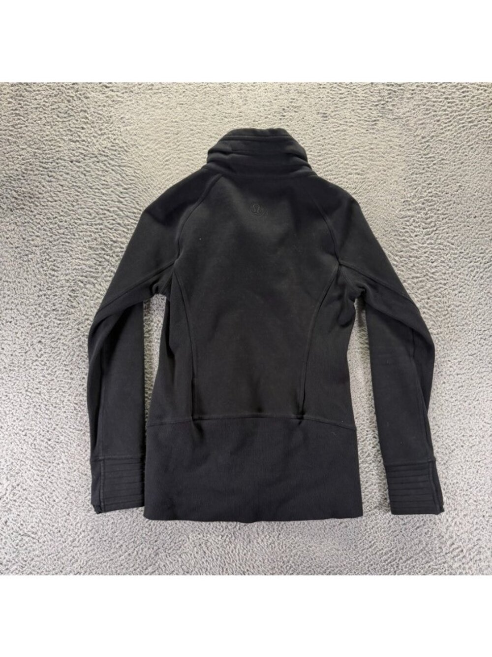 Lululemon Radiant Jacket II Women Size 10 Black High Funnel Neck Ribbed Moto - Picture 8 of 11